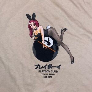 Men’s Playboy billiards tshirt Large tan
